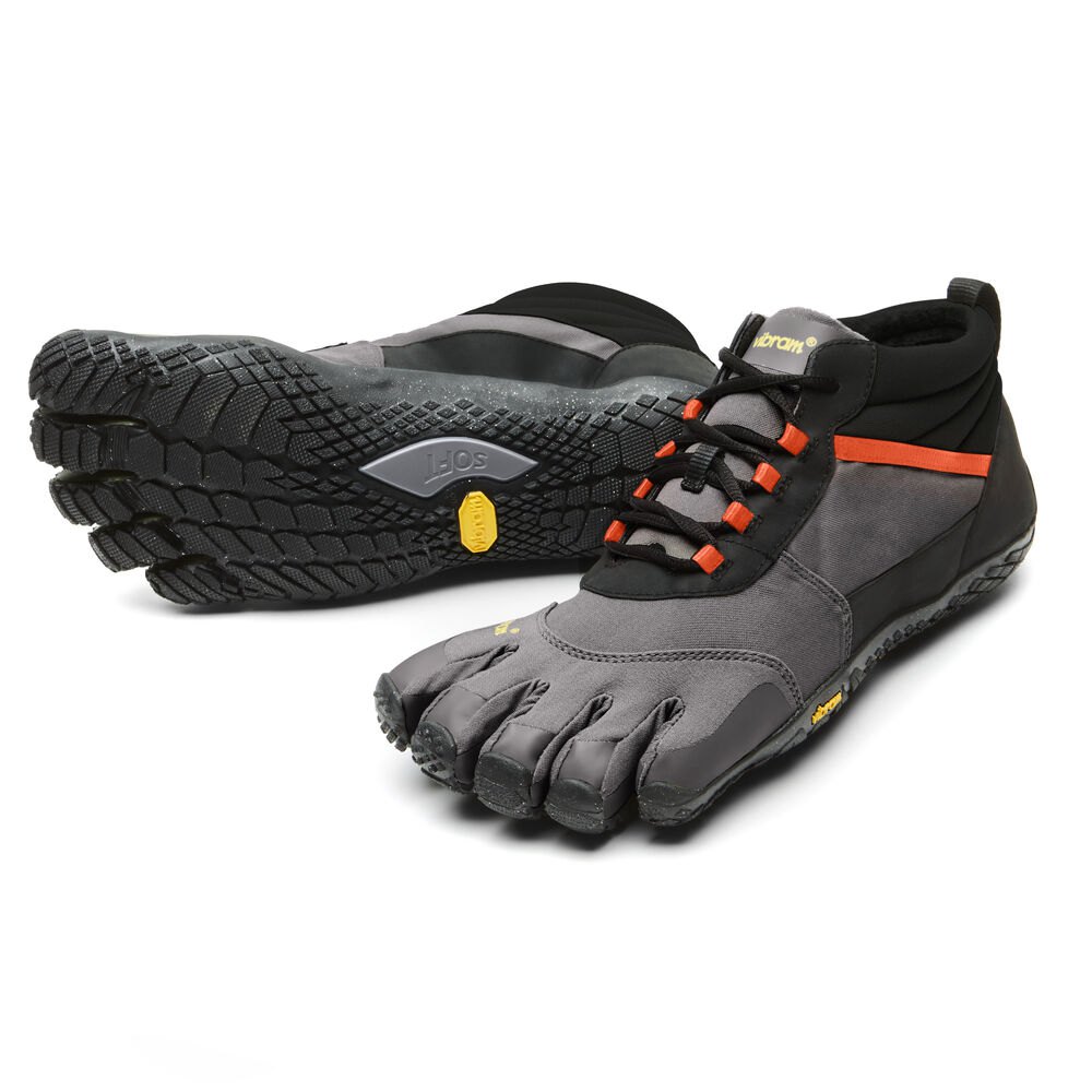 Vibram FiveFingers Heren V-Trek Insulated - Bergschoenen Zwart/Grijs/Rood - 738059PVF